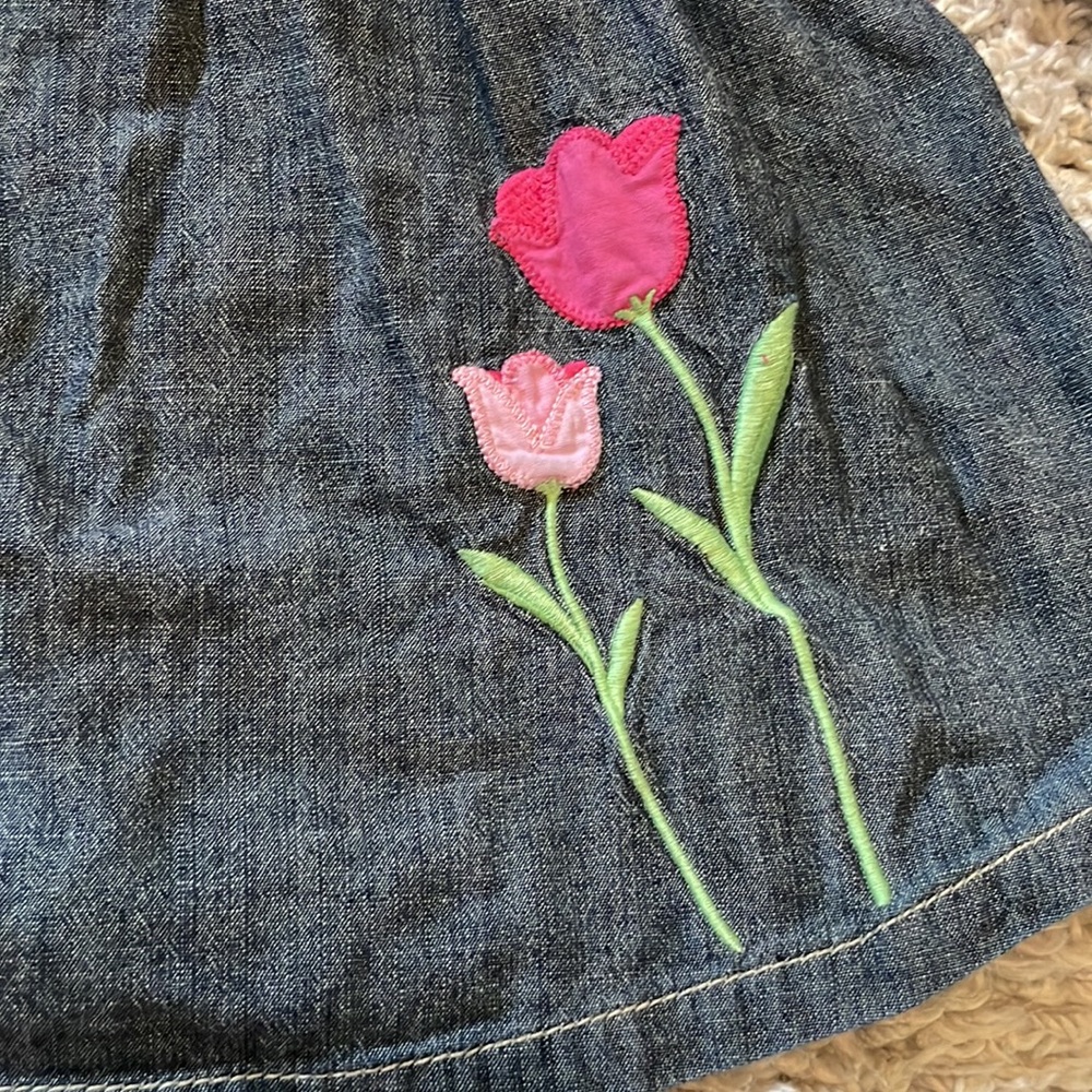 2012 Gymboree Outlet “Bright Tulip” Tulip Chambray Dress, Size 6 - Picture 2 of 5